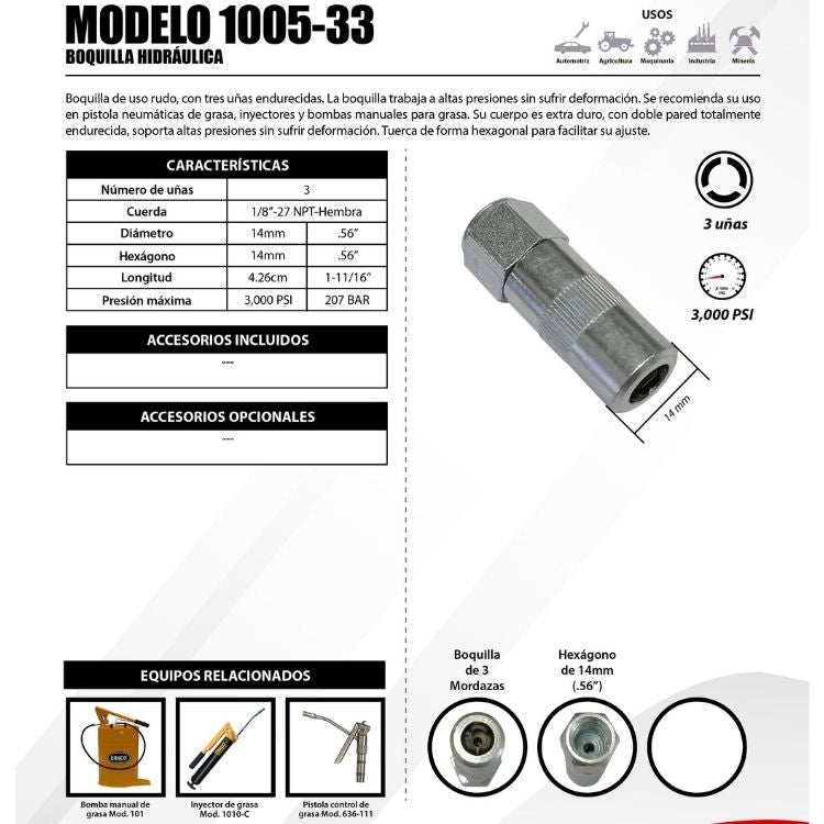 Boquilla para Grasa ERKCO